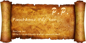 Paschkesz Péter névjegykártya