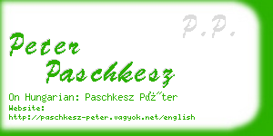 peter paschkesz business card